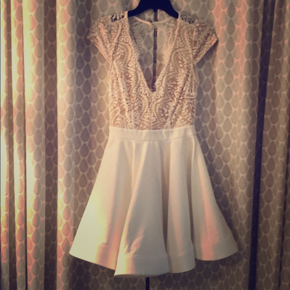 White lace top dress
